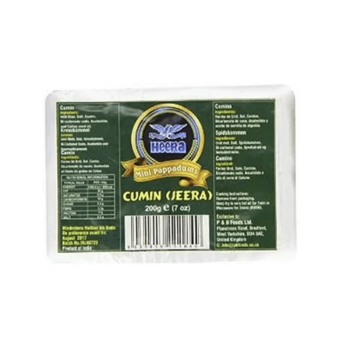 Heera Mini Papad - Jeera 10X200G
