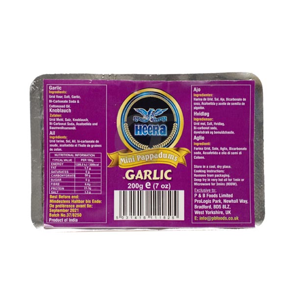 Heera Mini Papad Garlic 10 x 200 g